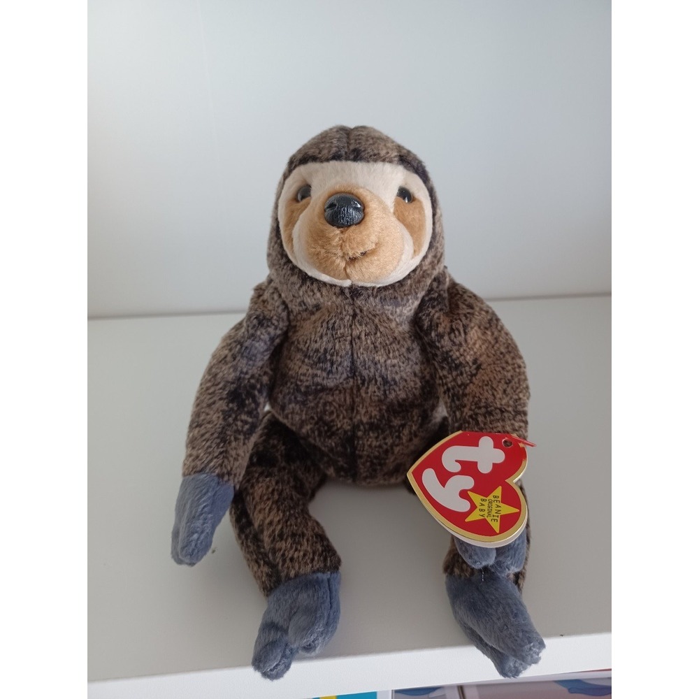 Vintage Slowpoke The Sloth Ty Beanie Baby Plush Stuffed Animal Collectible Toy